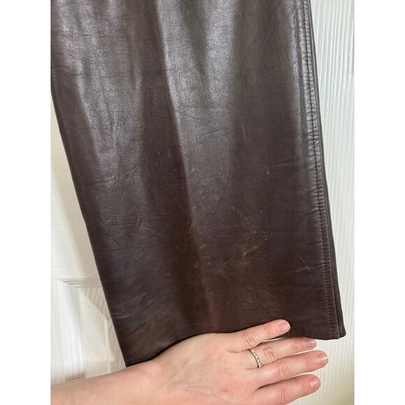 Michael Hoban North Beach Leather Brown Pants - Picture 7 of 9